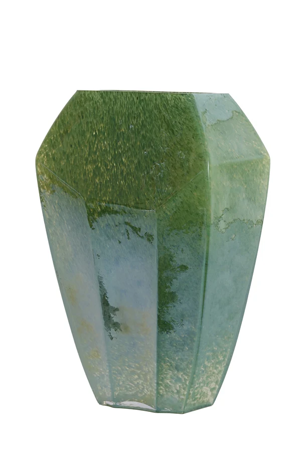 Vase 30x16x44,5 cm VIONNA glass dark green lustre
