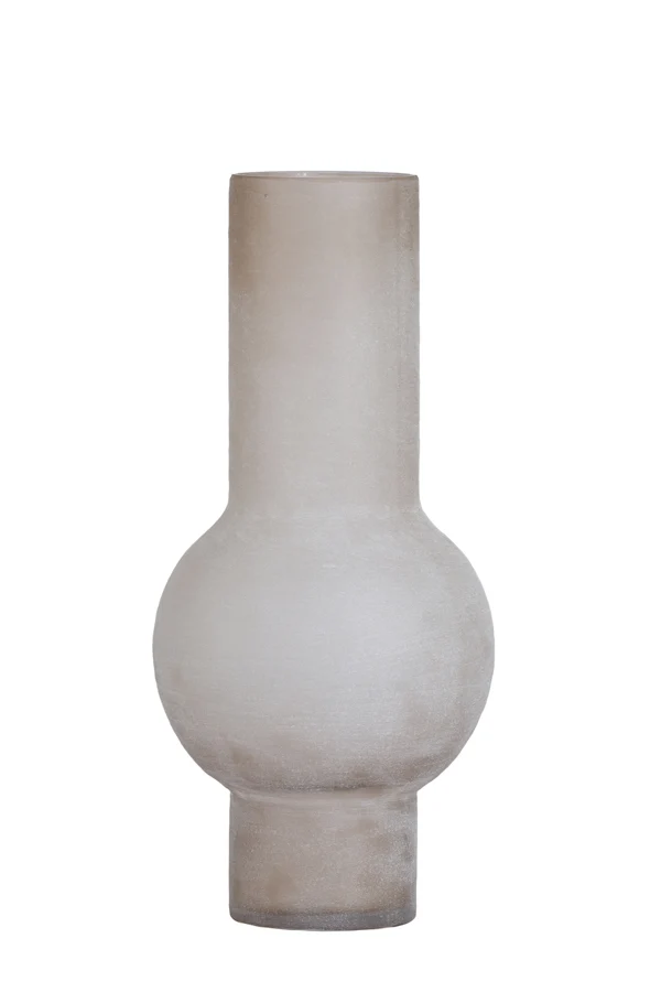 Vase 29x63,5 cm LAZARO glass matt light brown