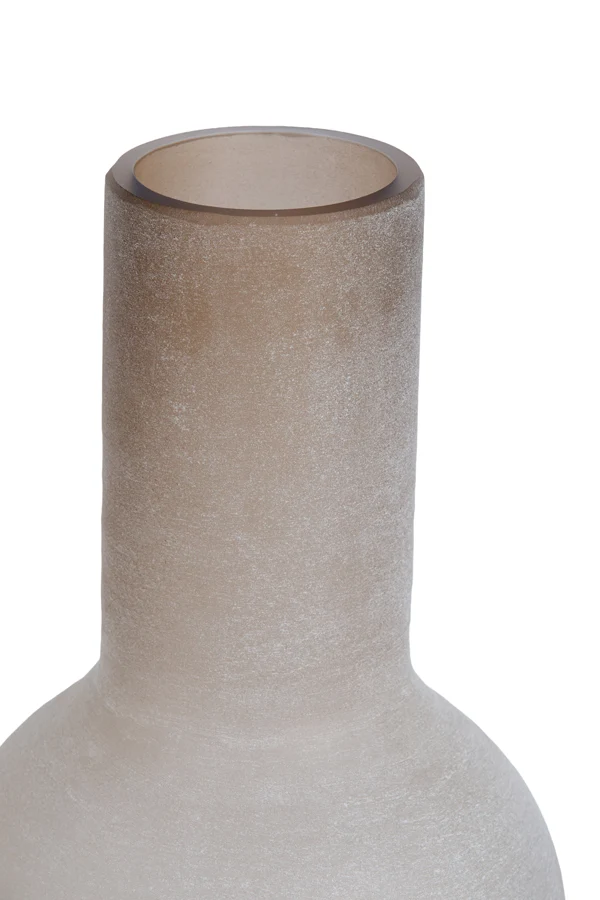 Vase 29x63,5 cm LAZARO glass matt light brown