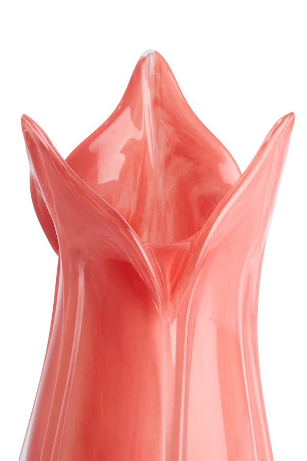 Vase 18,5x39 cm EVINA glass coral