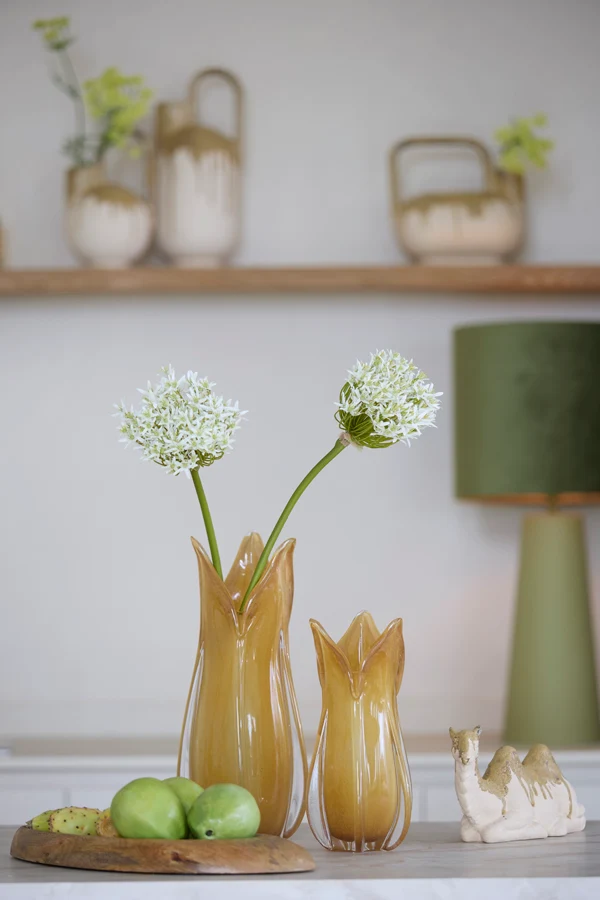 Vase 18,5x39 cm EVINA glass caramel