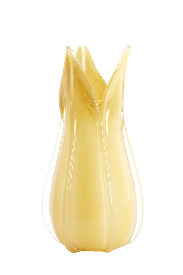 Vase 18,5x39 cm EVINA glass beige