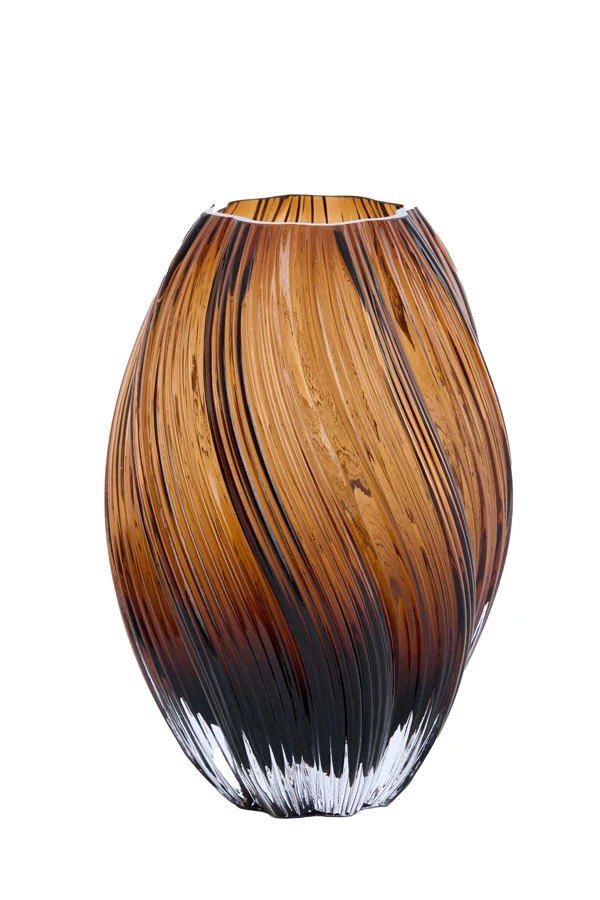 Vase 18,5x27 cm ZENIA glass dark brown