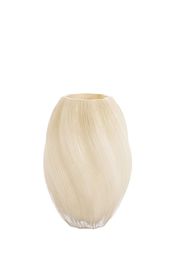 Vase 18,5x27 cm ZENIA glass cream