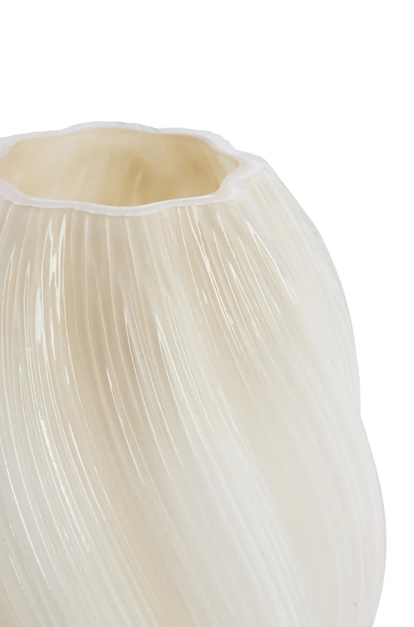 Vase 18,5x27 cm ZENIA glass cream