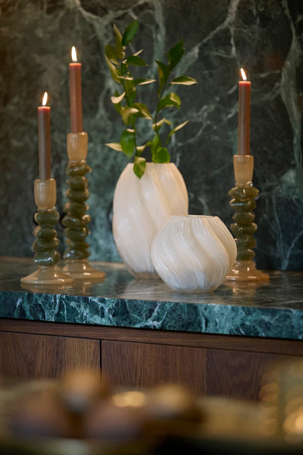 Vase 18,5x27 cm ZENIA glass cream