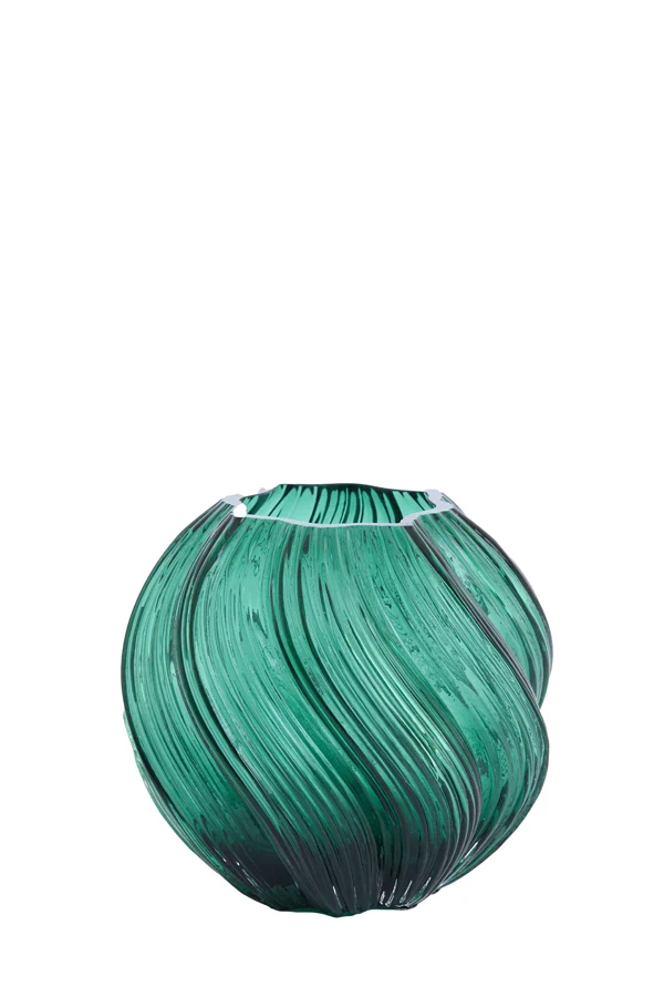 Vase 18,5x16 cm ZENIA glass dark green