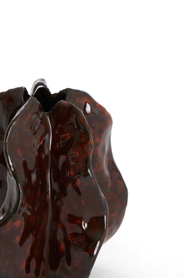 Vase deco 10,5x9,5x11,5 cm IDRIJA ceramics dark brown