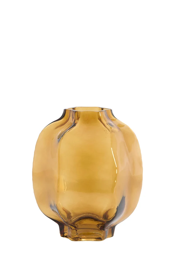 Vase 22x23,5 cm FALZES glass clear amber