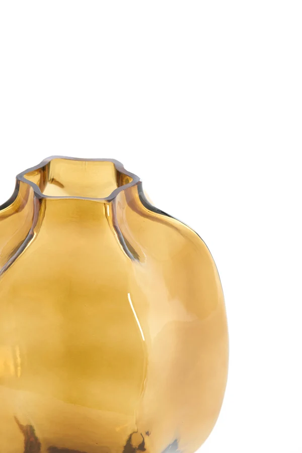 Vase 22x23,5 cm FALZES glass clear amber