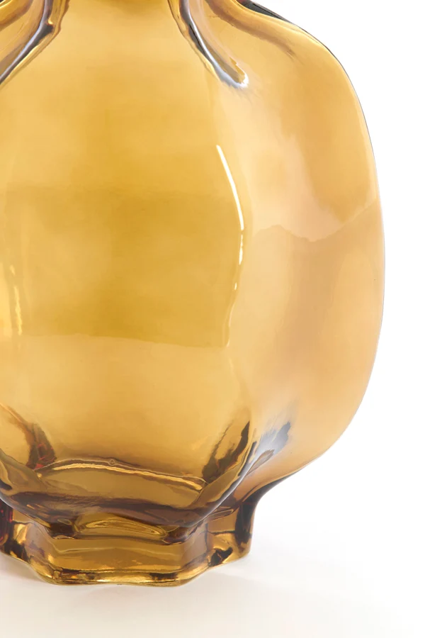 Vase 22x23,5 cm FALZES glass clear amber
