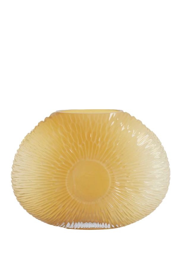 Vase 40,5x11x30,5 cm CONCHA glass light yellow