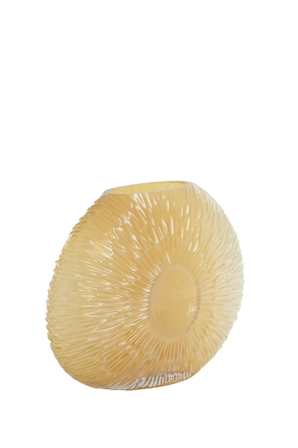 Vase 40,5x11x30,5 cm CONCHA glass light yellow