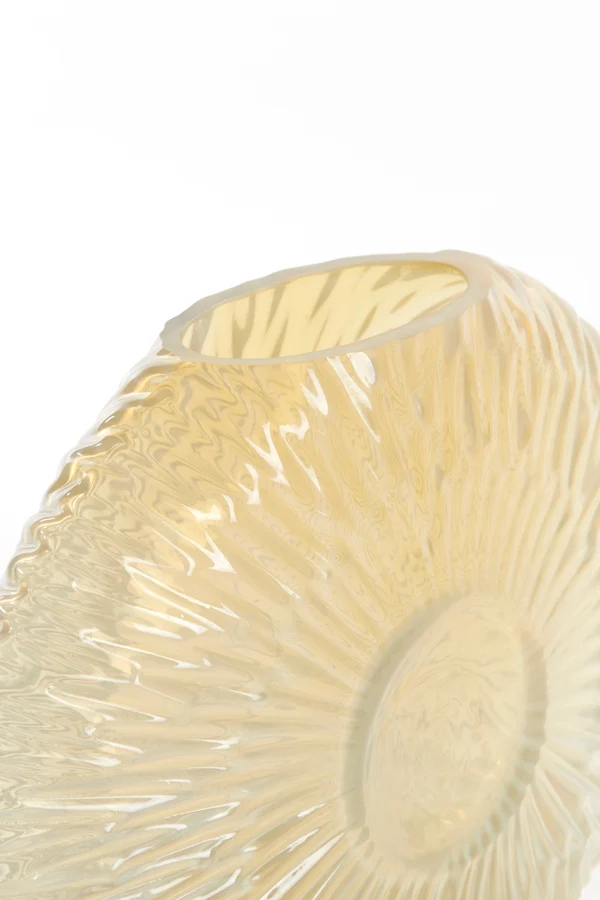 Vase 40,5x11x30,5 cm CONCHA glass light yellow
