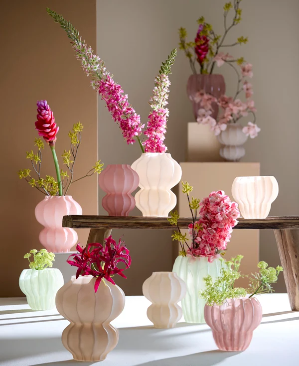 Vase 20x23 cm MARANZA glass matt beige