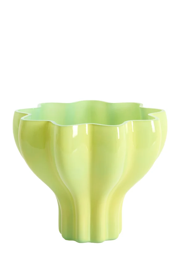 Vase 20x15,5 cm LUSON glass light green+mint