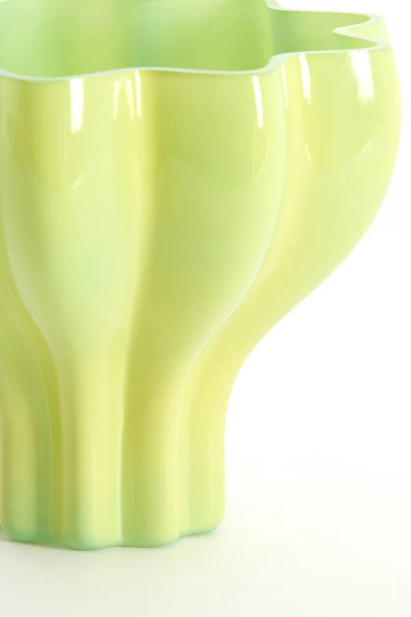 Vase 20x15,5 cm LUSON glass light green+mint