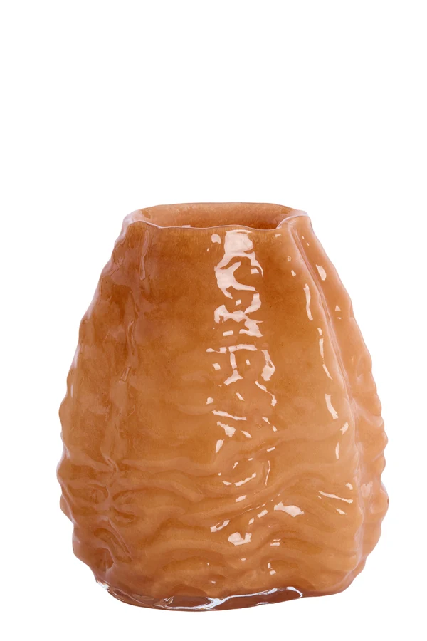 Vase 20x14,5x30 cm AURELIA glass caramel