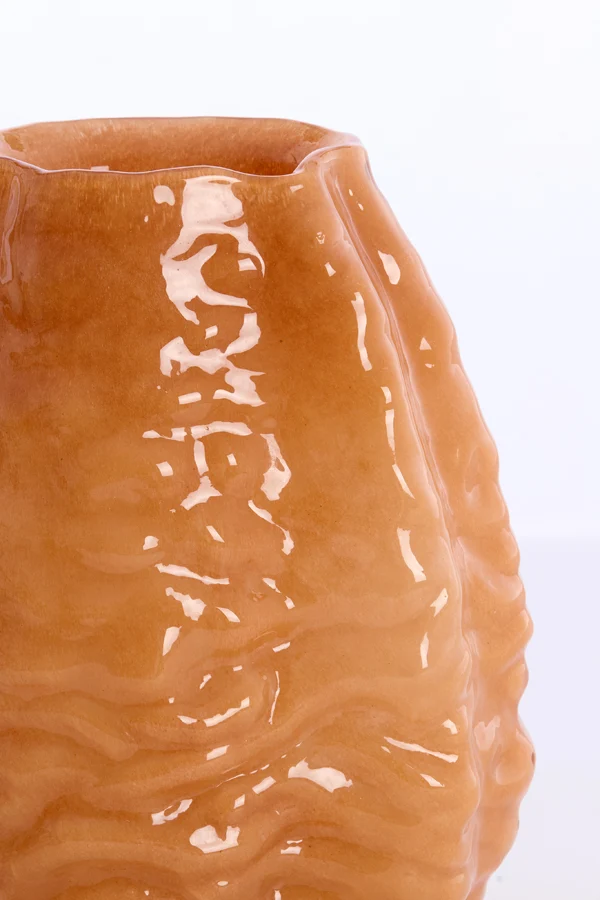 Vase 20x14,5x30 cm AURELIA glass caramel