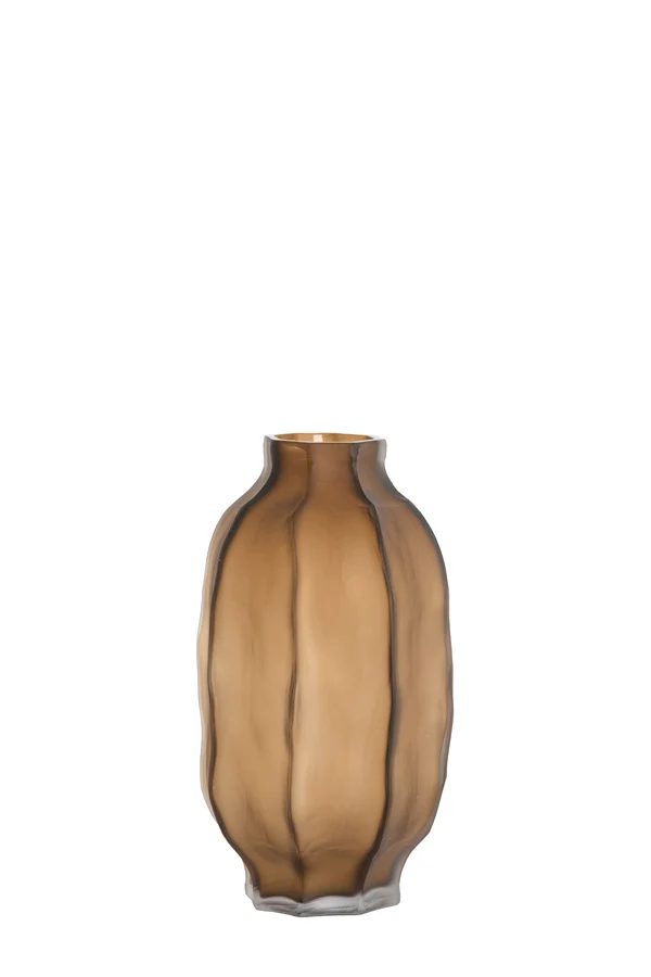 Vase 20,5x38 cm TEJEDA glass matt dark brown