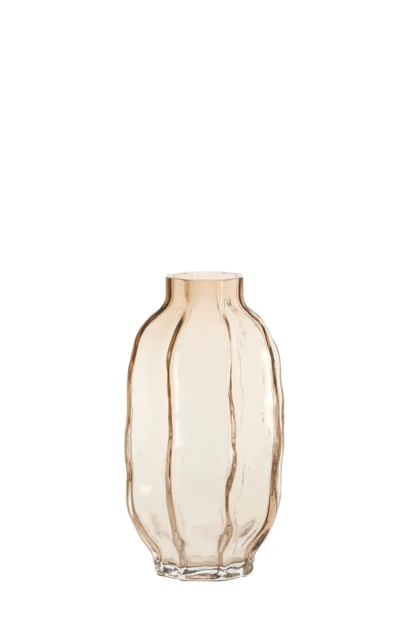Vase 20,5x38 cm TEJEDA glass clear light brown