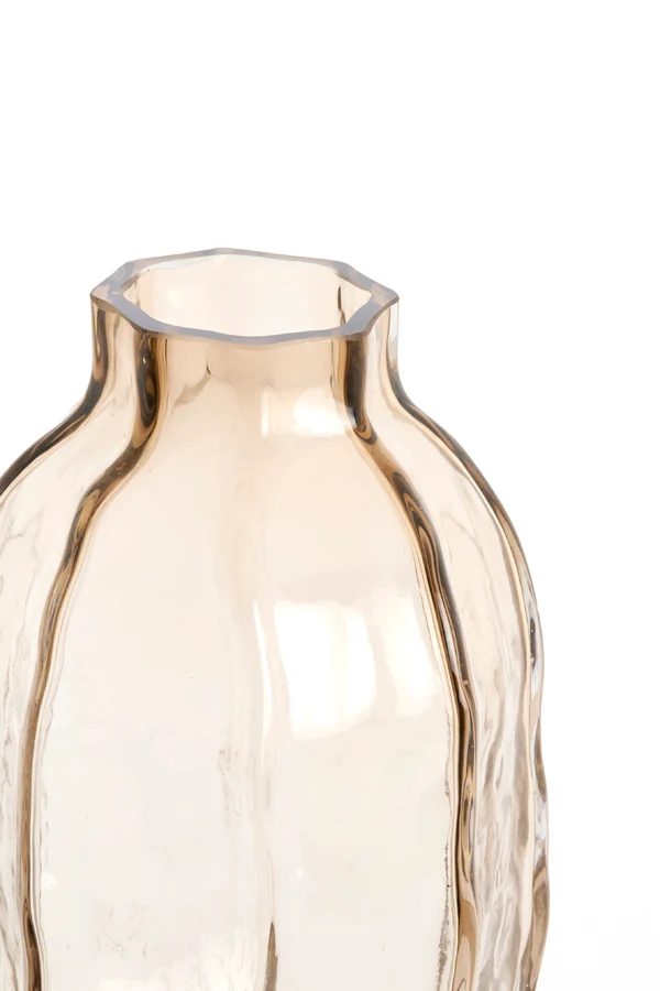 Vase 20,5x38 cm TEJEDA glass clear light brown