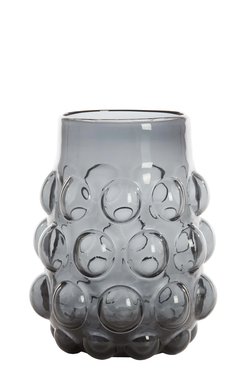 Vase 24x30 cm HAROA glass smoked grey