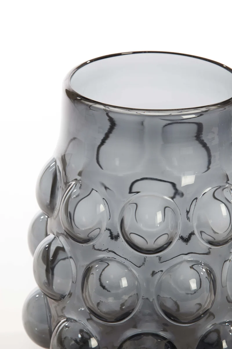 Vase 24x30 cm HAROA glass smoked grey