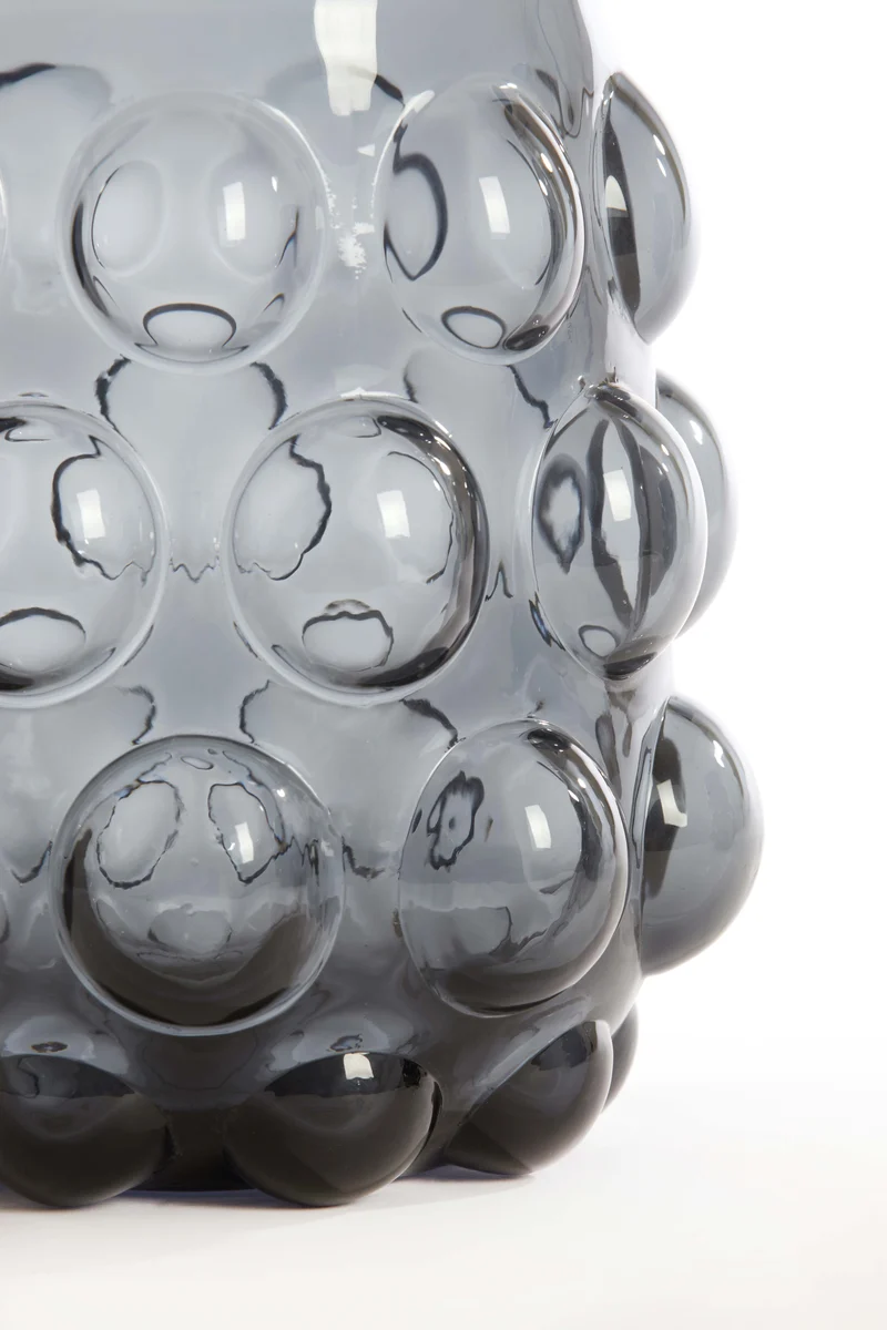 Vase 24x30 cm HAROA glass smoked grey