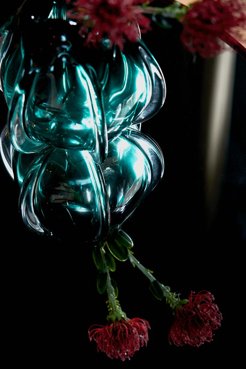 Vase 24,5x22 cm MURELA glass turquoise