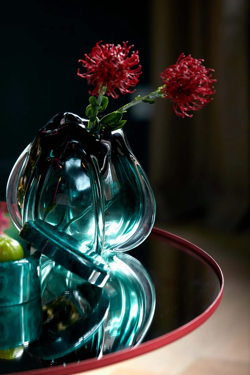 Vase 24,5x22 cm MURELA glass turquoise