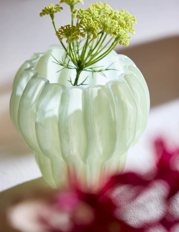 Vase 17,5x16 cm RODENGO glass mint green