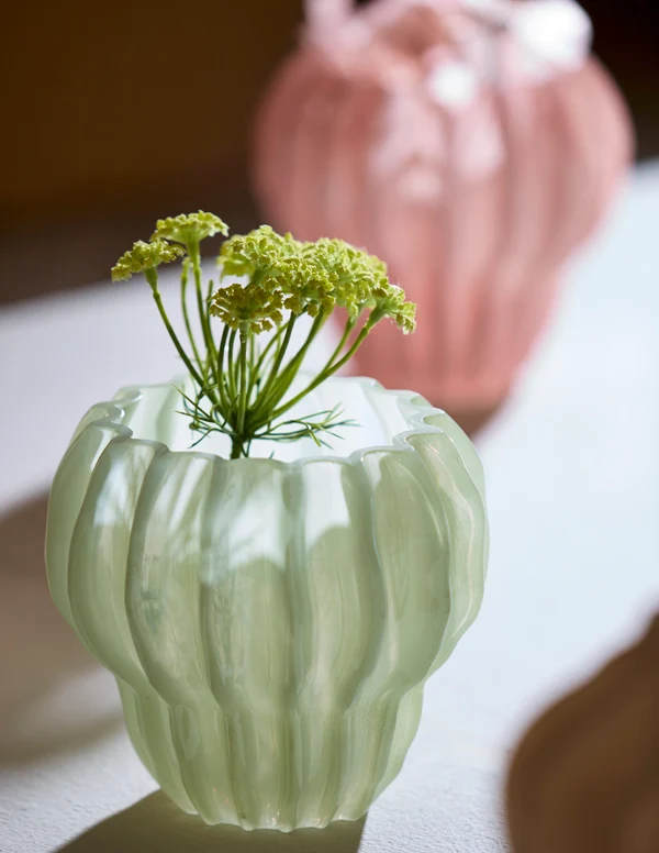 Vase 17,5x16 cm RODENGO glass mint green