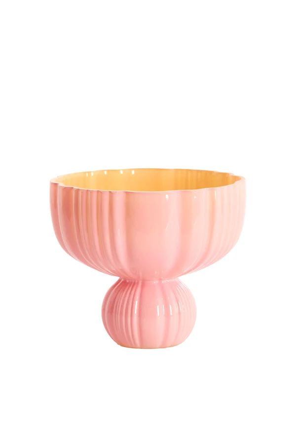Vase 17,5x15 cm MAZZIN glass pink+yellow