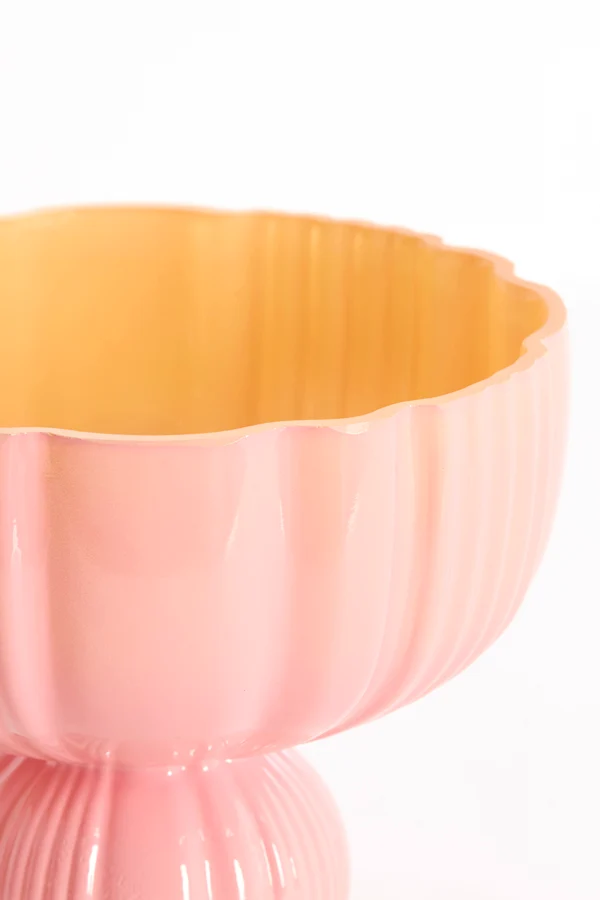 Vase 17,5x15 cm MAZZIN glass pink+yellow