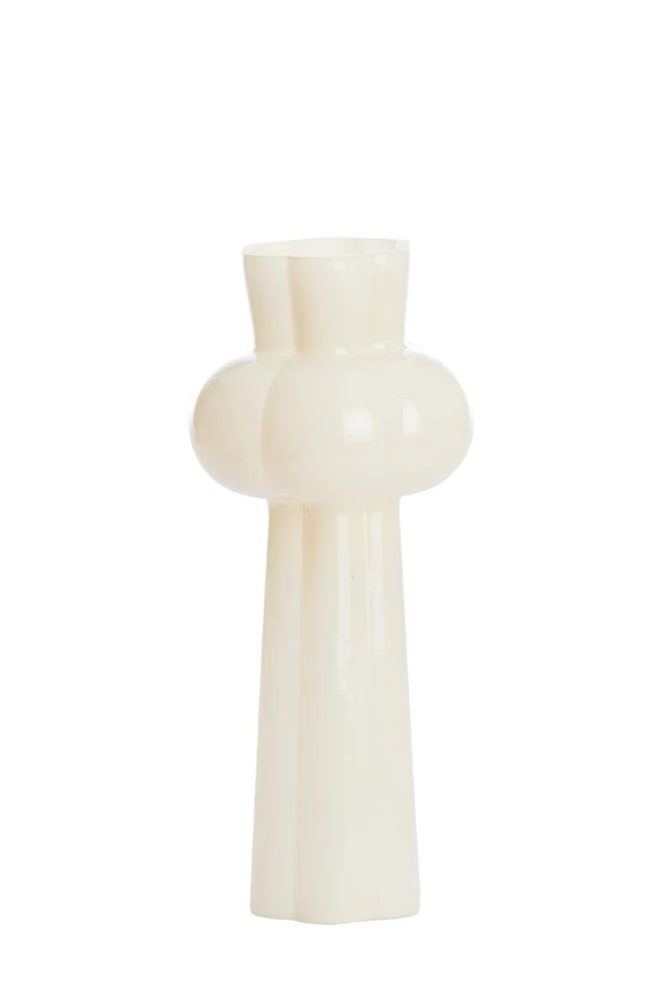 Vase 16x35,5 cm KORTESU glass cream