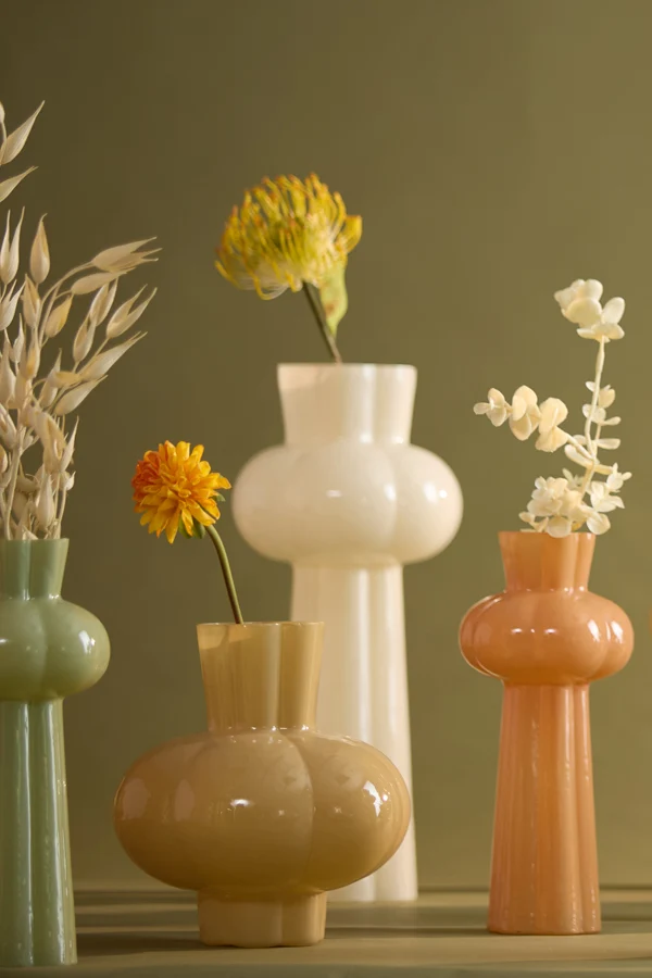 Vase 16x35,5 cm KORTESU glass cream