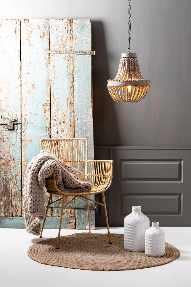 Throw 152x127 cm KNITTED cream