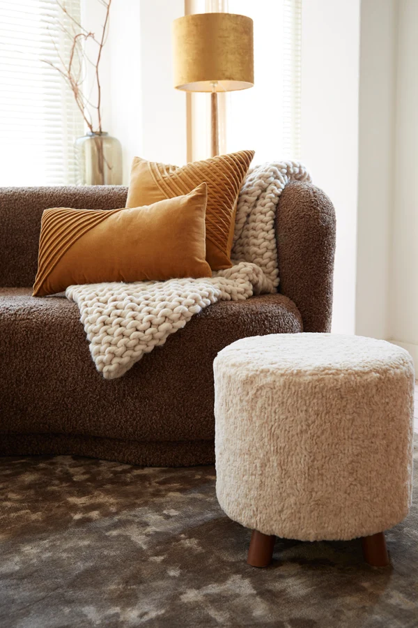 Throw 152x127 cm KNITTED cream