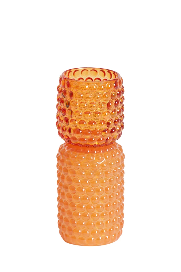 Tealight on base 9x20,5 cm BUBLINI glass orange