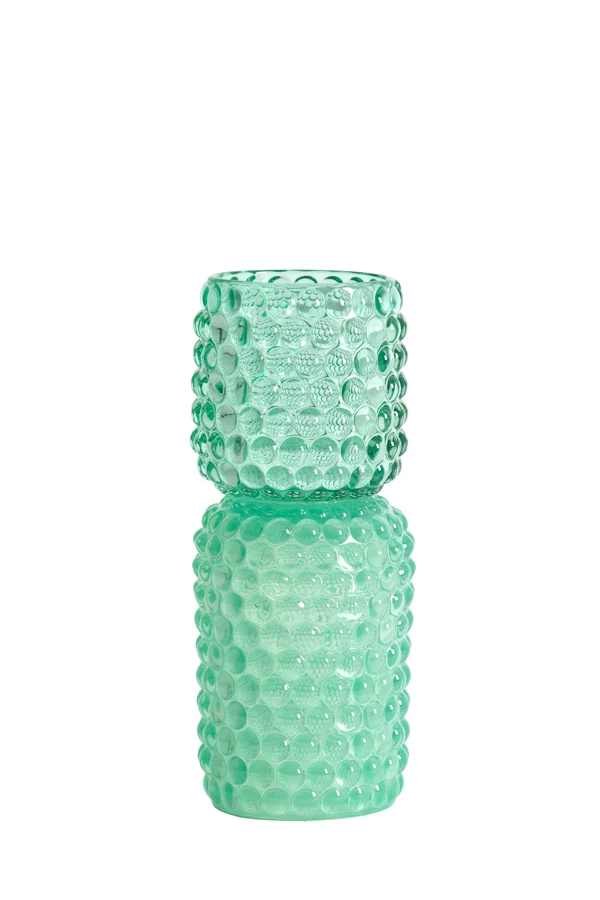 Tealight on base 9x20,5 cm BUBLINI glass mint green