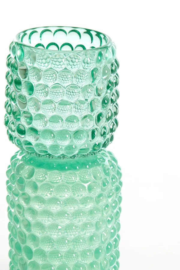 Tealight on base 9x20,5 cm BUBLINI glass mint green