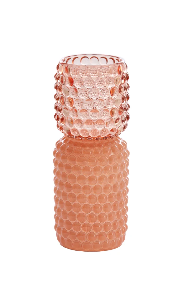 Tealight on base 9x20,5 cm BUBLINI glass light pink