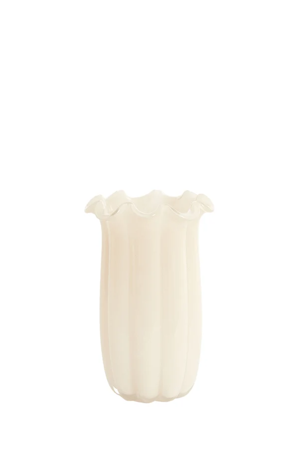 Vase 16x27 cm SEDONA glass cream
