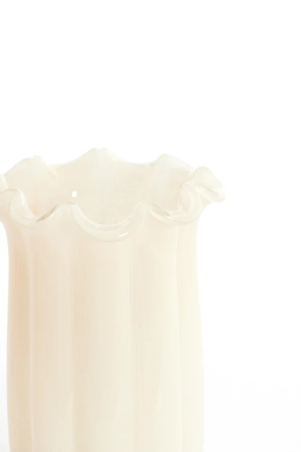 Vase 16x27 cm SEDONA glass cream