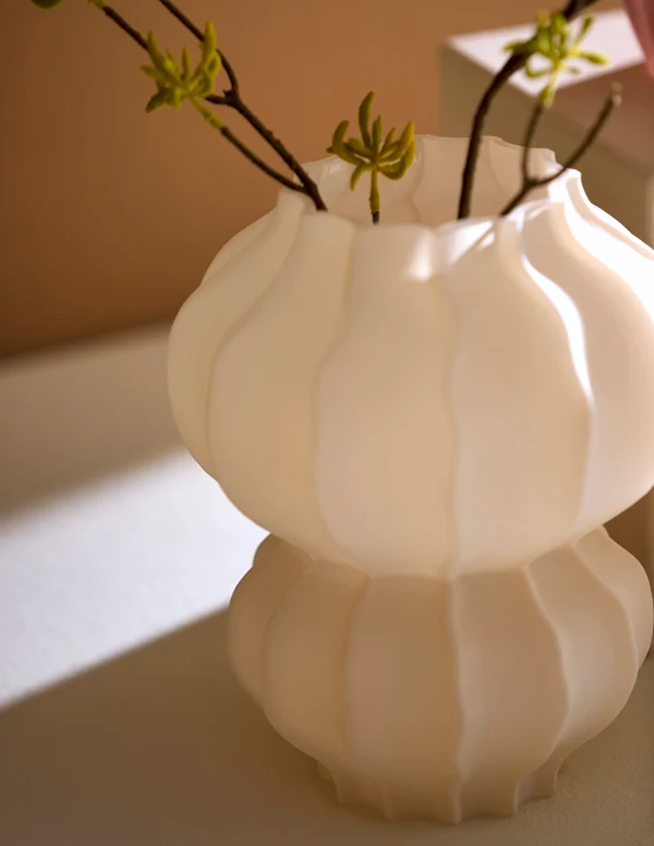Vase 16x18,5 cm MARANZA glass matt sand