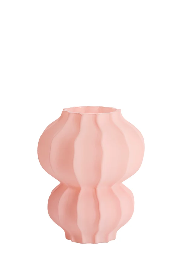 Vase 16x18,5 cm MARANZA glass matt pink