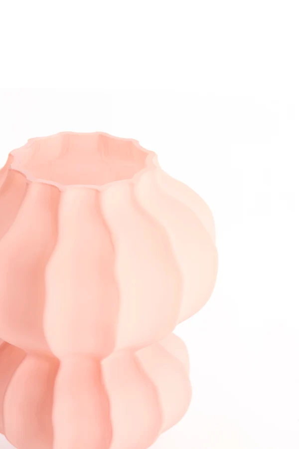 Vase 16x18,5 cm MARANZA glass matt pink