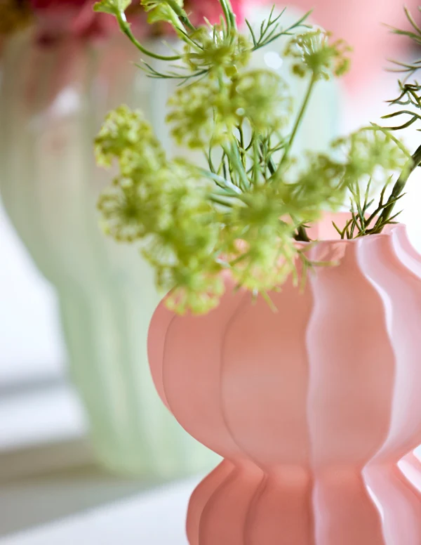 Vase 16x18,5 cm MARANZA glass matt pink