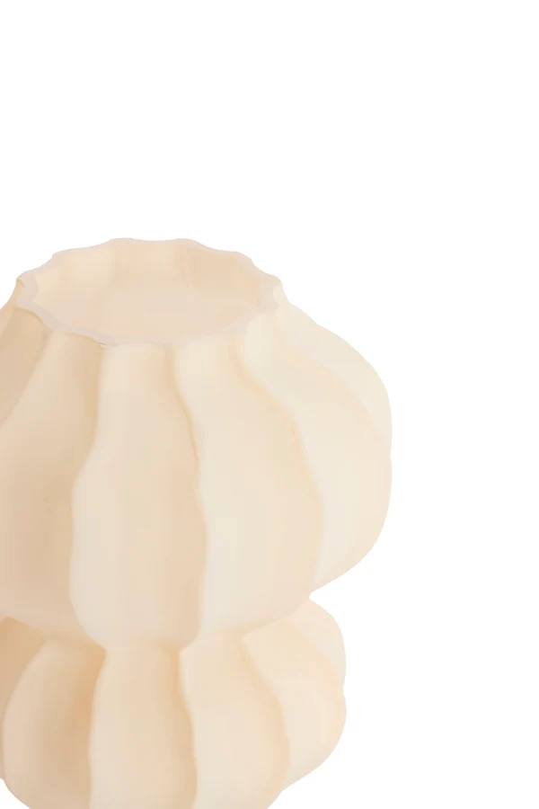 Vase 16x18,5 cm MARANZA glass matt beige
